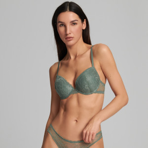 Sinsay - Biustonosz push-up - Zielony - damski - 8085M-70X