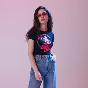 Sinsay - Crop top με τύπωμα - Μαυρο - Γυναικείο - 8103J-99X