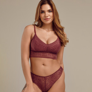 Sinsay - Brasilslip mit Spitze - Rosa - damen - 8129M-38X