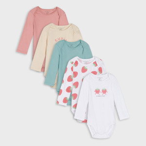 Sinsay - Body 5 pack - Biały - dziewczynka - 8195E-00X