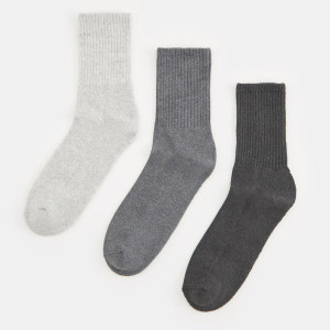Sinsay - Skarpetki prążkowane 3 pack - Jasny szary - męski - 8311U-09M