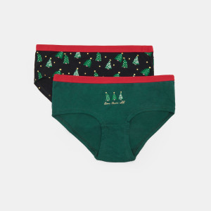 Sinsay - Confezione da 2 paia di slip hipster - Verde - Da donna - 8379M-96X