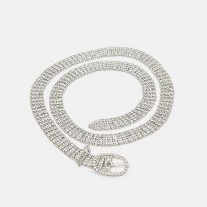 Sinsay - Pasek - Srebrny - damski - 8380F-SLV