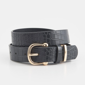 Sinsay - Pasek - Czarny - damski - 8398F-99X