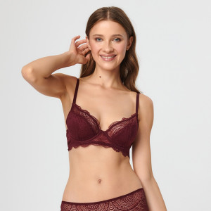 Sinsay - BH mit Spitze - Burgundrot - damen - 8403R-83X