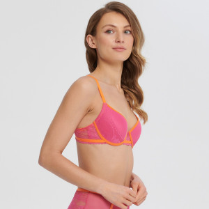Sinsay - Biustonosz push-up - Różowy - damski - 8408R-42X