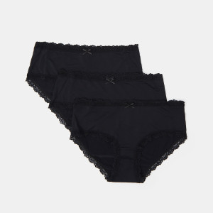 Sinsay - Majtki hipster 3 pack - Czarny - damski - 8486R-99X