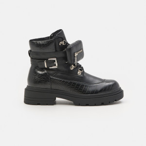 Sinsay - Ghete din piele ecologică - Negru - Femei - 8491F-99X