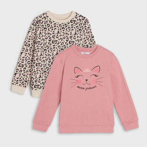 Sinsay - Bluzy 2 pack - Beżowy - dziewczynka - 8516M-08X