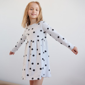 Sinsay - Sukienka z marszczeniami - Jasny szary - dziewczynka - 8584M-09M