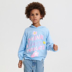 Sinsay - Bluza z kapturem - Niebieski - dziewczynka - 8639C-50X