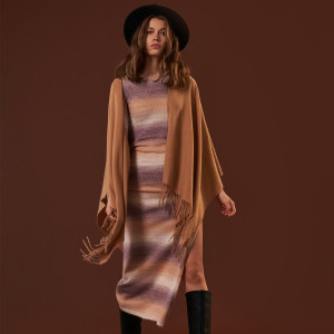 Sinsay - Ponczo - Brązowy - damski - 8692A-82X