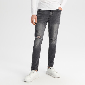 Sinsay - Jeansy Carrot Fit - Szary - męski - 8697I-90J