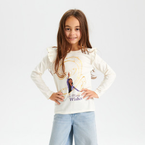Sinsay - Koszulka Disney - Kremowy - dziewczynka - 8710C-01X