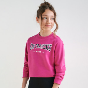 Sinsay - Bluza z nadrukiem - Różowy - dziewczynka - 8717M-43X