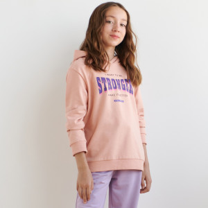 Sinsay - Bluza z kapturem - Różowy - dziewczynka - 8718M-03X