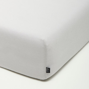 Sinsay - Prześcieradło bawełniane z gumką - Jasny szary - uniseks - 8736Z-09X