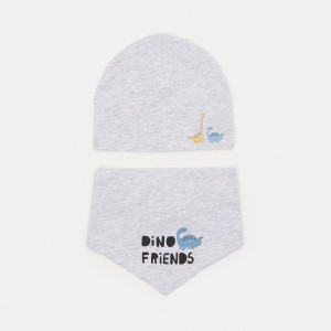 Sinsay - Súprava čiapky beanie a komína - Svetlošedá - Chlapec - 8745I-09M