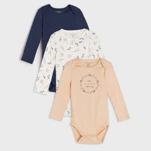 Sinsay - Body 3 pack - Kremowy - dziewczynka - 8756Q-02X
