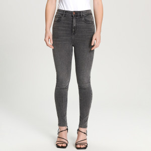 Sinsay - High-Waist-Jeans im Skinny-Fit - Grau - damen - 875AJ-90J
