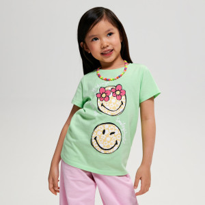 Sinsay - SmileyWorld® póló - Zöld - Lány - 8778E-07X