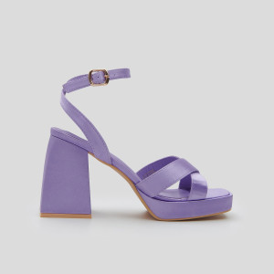 Sinsay - Sandały na obcasie - Fioletowy - damski - 8800W-04X