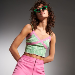 Sinsay - Kombinépántos crop top - Többszínű - Női - 8834J-MLC