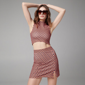 Sinsay - Crop top dzianinowy - Pomarańczowy - damski - 8858J-22M