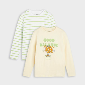 Sinsay - Koszulki 2 pack - Kremowy - chłopiec - 8876C-02X