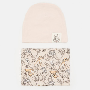 Sinsay - Komplet: czapka i komin Bambi - Różowy - dziewczynka - 8962I-03X