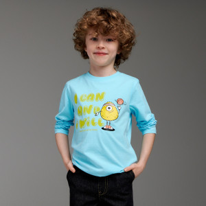 Sinsay - Koszulka z nadrukiem - Niebieski - chłopiec - 8990C-51X