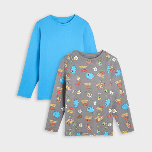 Sinsay - Koszulki 2 pack - Szary - chłopiec - 9045C-85X