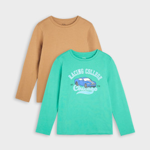 Sinsay - Koszulki 2 pack - Zielony - chłopiec - 9048C-77X