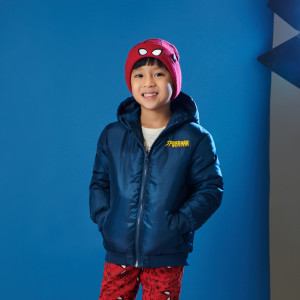 Sinsay - Kurtka pikowana Spiderman - Granatowy - chłopiec - 9163L-59X