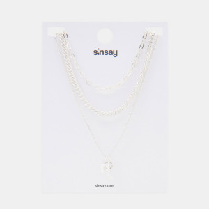 Sinsay - 3 darab nyaklánc - Ezüst - Női - 9289F-SLV