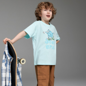 Sinsay - Koszulka z nadrukiem - Niebieski - chłopiec - 9301C-05X