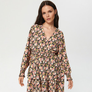 Sinsay - Sukienka mini w kwiaty - Wielobarwny - damski - 9481U-MLC