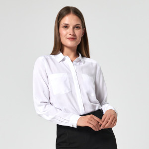 Sinsay - Koszula regular z kieszeniami - Biały - damski - 9531A-00X