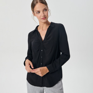 Sinsay - Hemdbluse im Regular-Fit - Schwarz - damen - 9535A-99X