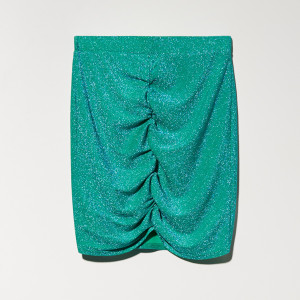 Sinsay - Fustă mini cu fronseuri - Verde - Femei - 9543A-77X