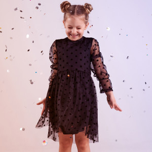 Sinsay - Sukienka z marszczeniami - Czarny - dziewczynka - 9551Q-99X