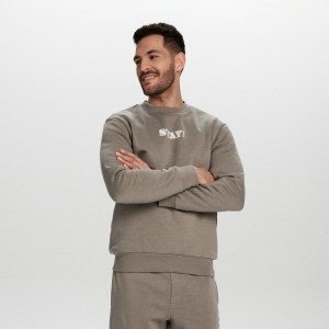 Sinsay - Bluza z nadrukiem - Jasny szary - męski - 9616C-09X