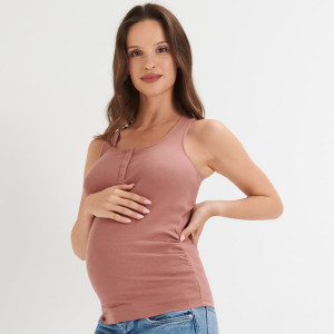 Sinsay - Top bawełniany MAMA - Różowy - damski - 9644A-39X