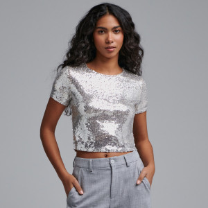 Sinsay - Crop top z cekinami - Wielobarwny - damski - 9647A-MLC