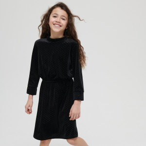 Sinsay - Sukienka w kropki - Czarny - dziewczynka - 9706Q-99X