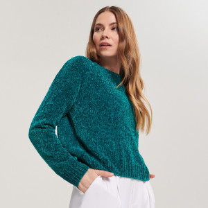 Sinsay - Pullover aus weichem Jersey - Türkis - damen - 9913A-67X