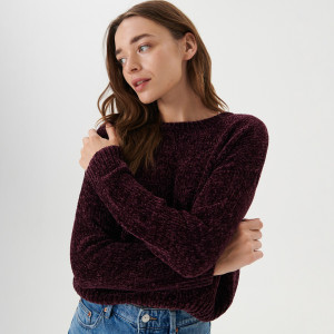 Sinsay - Sweter z miękkiej dzianiny - Bordowy - damski - 9913A-93X