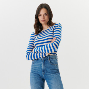 Sinsay - Gestreifter Pullover - Blau - damen - 9933A-57X