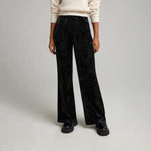 Sinsay - Spodnie wide leg - Czarny - damski - 9954R-99X