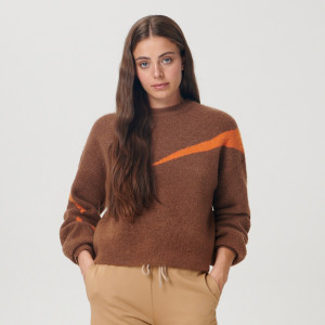 Sinsay - Sweter oversize - Brązowy - damski - 9956A-88X